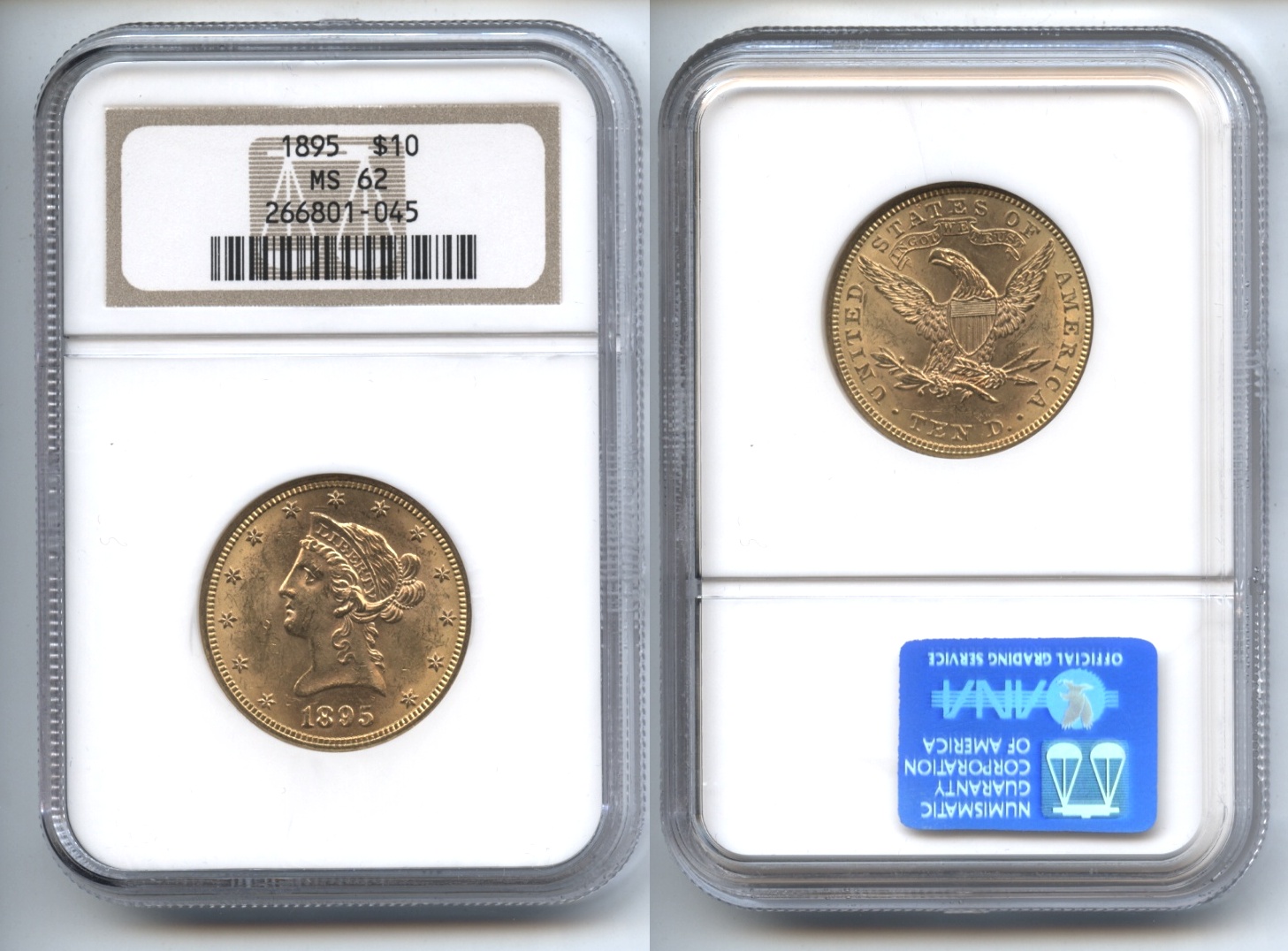 1895 Gold Liberty Head $10.00 Eagle NGC MS-62