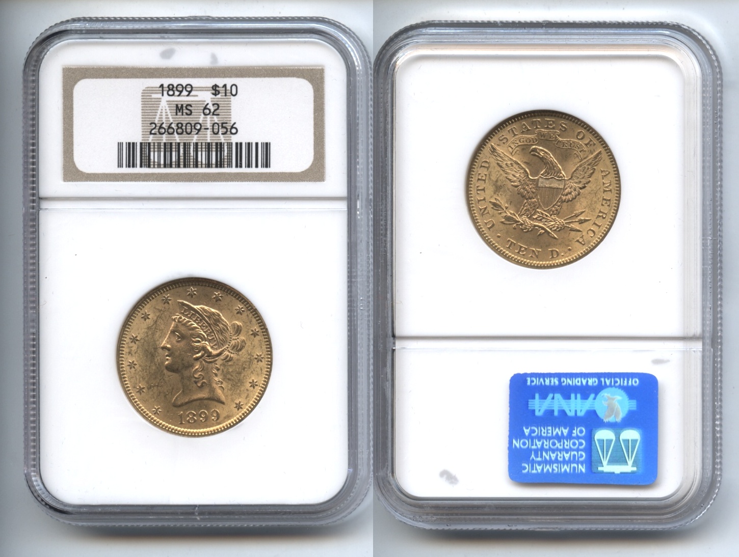 1899 Gold Liberty Head $10.00 Eagle NGC MS-62