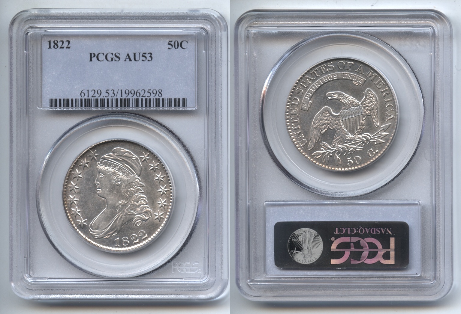 1822 Capped Bust Half Dollar PCGS AU-53