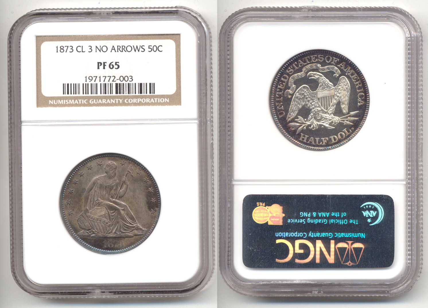1873 Seated Liberty Half Dollar NGC Proof-65