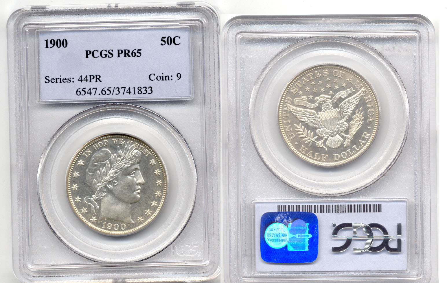 1900 Barber Half Dollar PCGS Proof-65