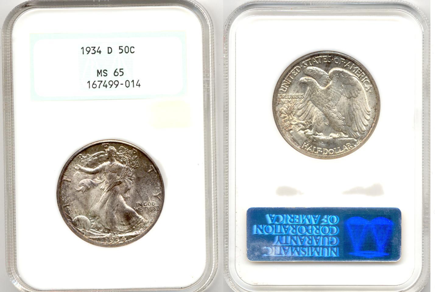 1934-D Walking Liberty Half Dollar NGC MS-65