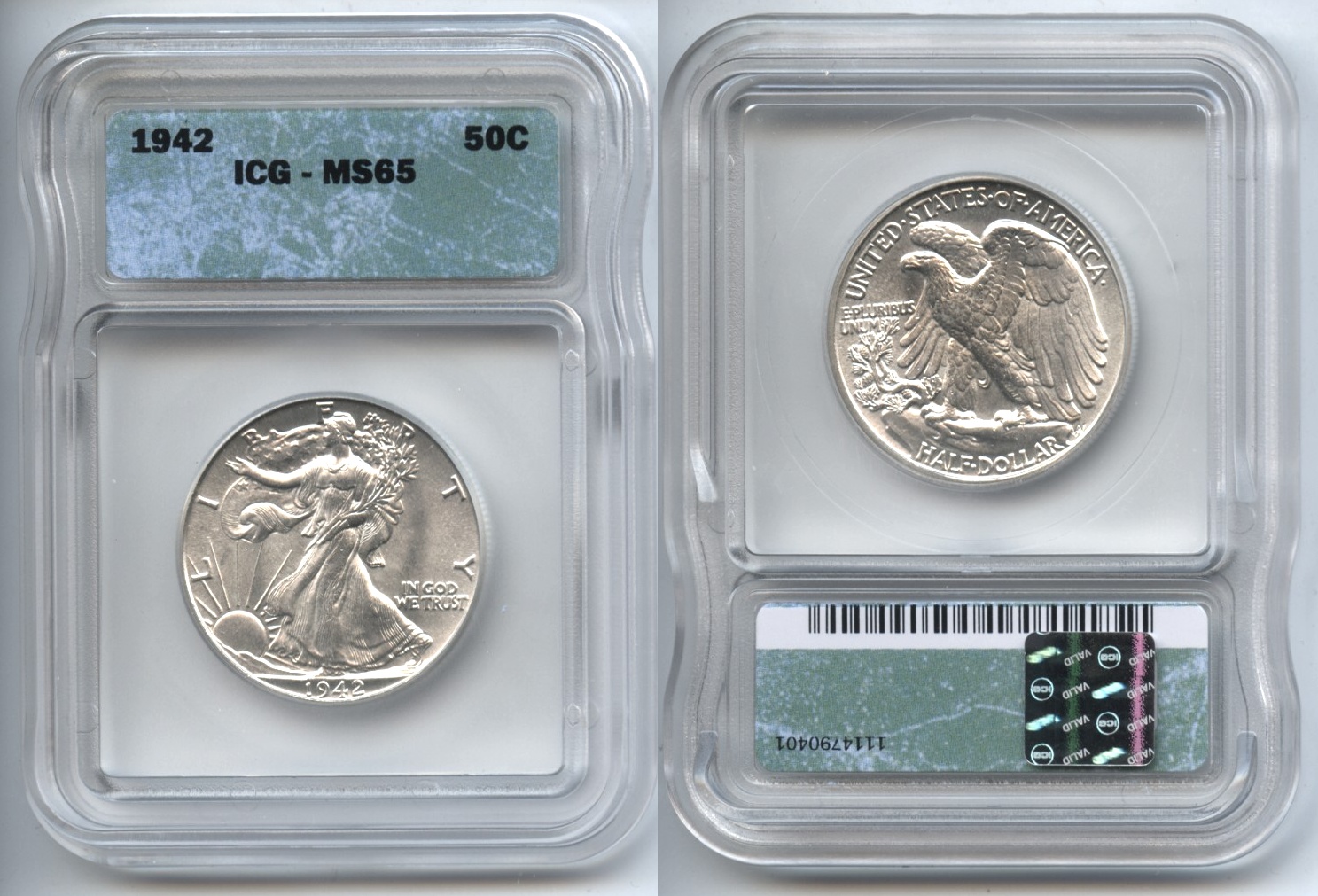 1942 Walking Liberty Half Dollar ICG MS-65