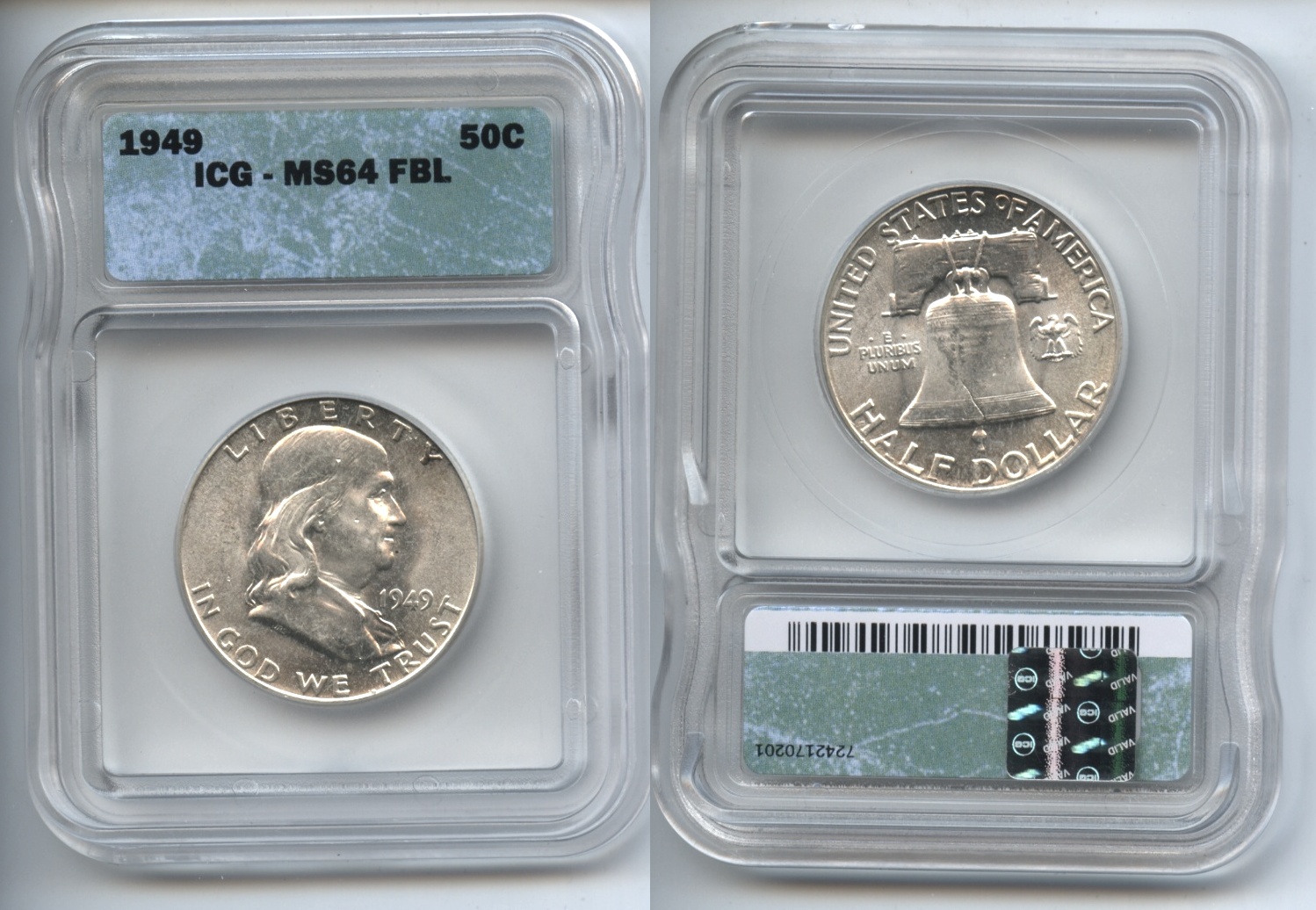 1949 Franklin Half Dollar ICG MS-64 FBL