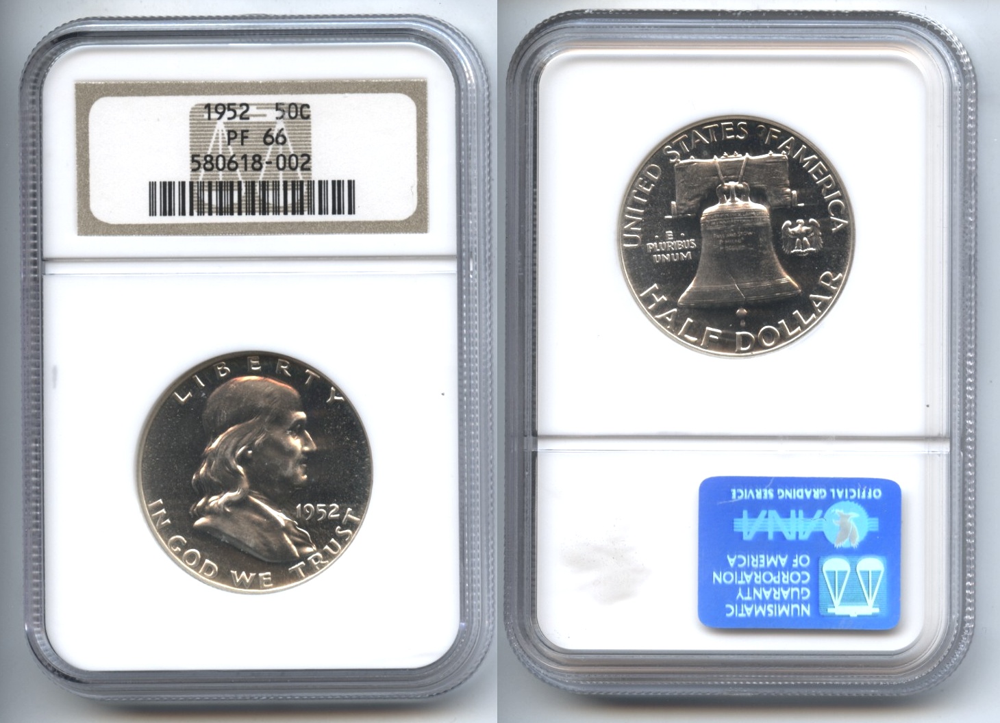 1952 Franklin Half Dollar NGC Proof-66