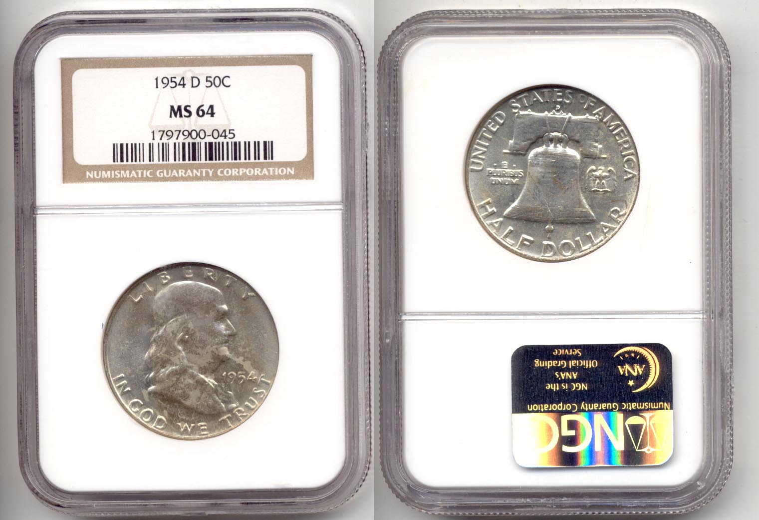 1954-D Franklin Half Dollar NGC MS-64