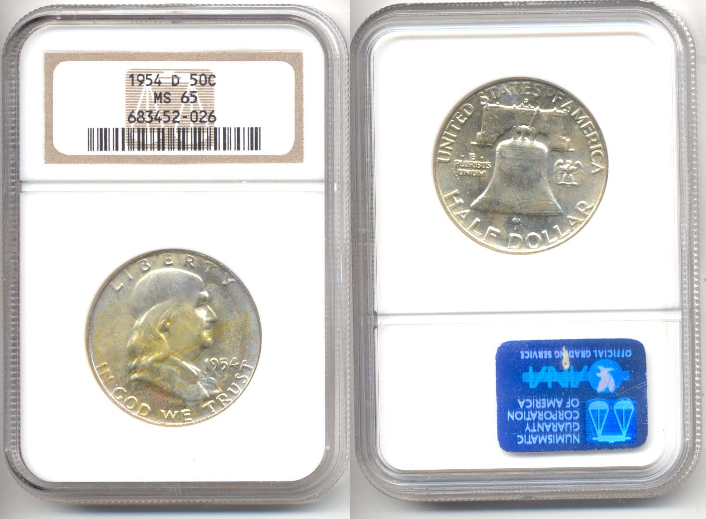 1954-D Franklin Half Dollar NGC MS-65