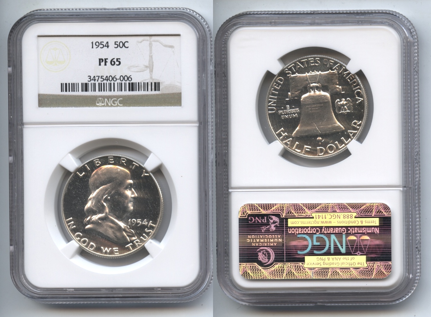 1954 Franklin Half Dollar NGC Proof-65