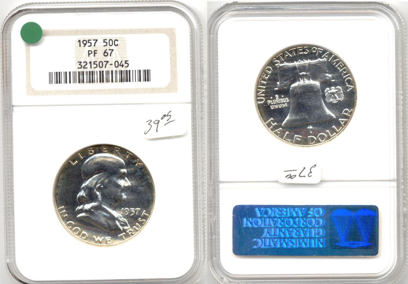 1957 Franklin Half Dollar NGC Proof-67