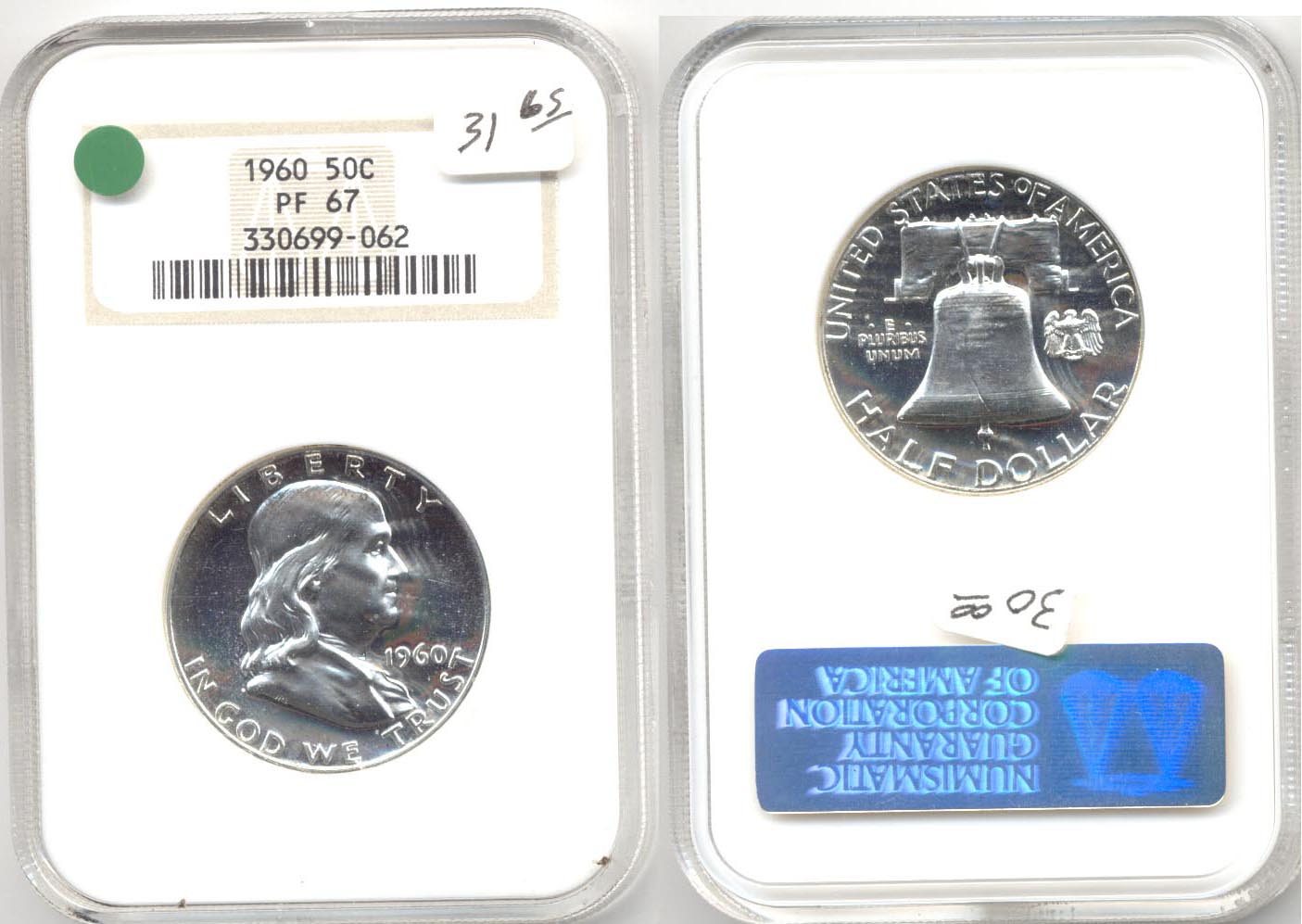 1960 Franklin Half Dollar NGC Proof-67 a