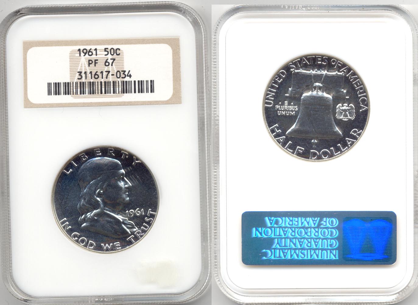 1961 Franklin Half Dollar NGC Proof-67 c