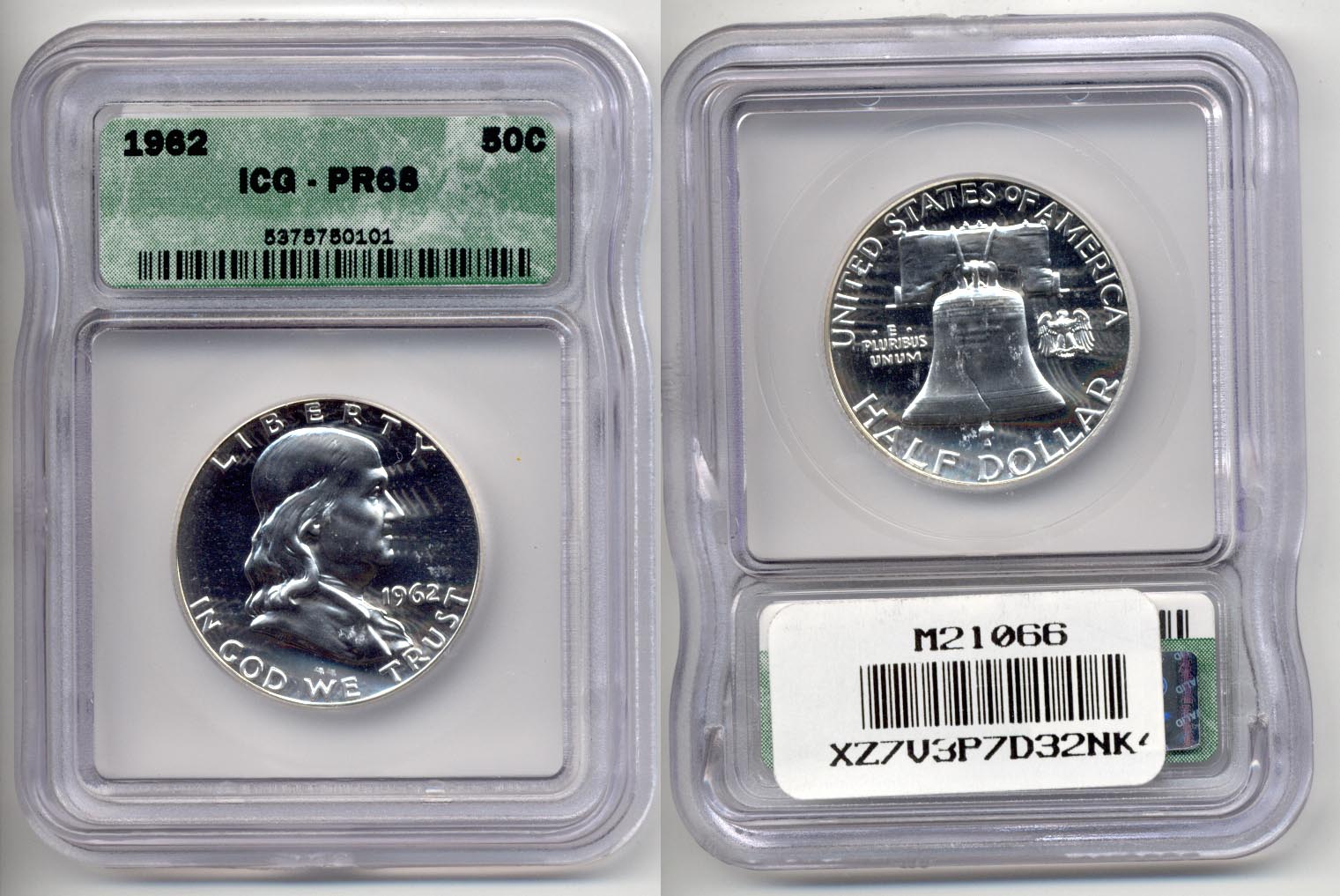 1962 Franklin Half Dollar ICG Proof-68