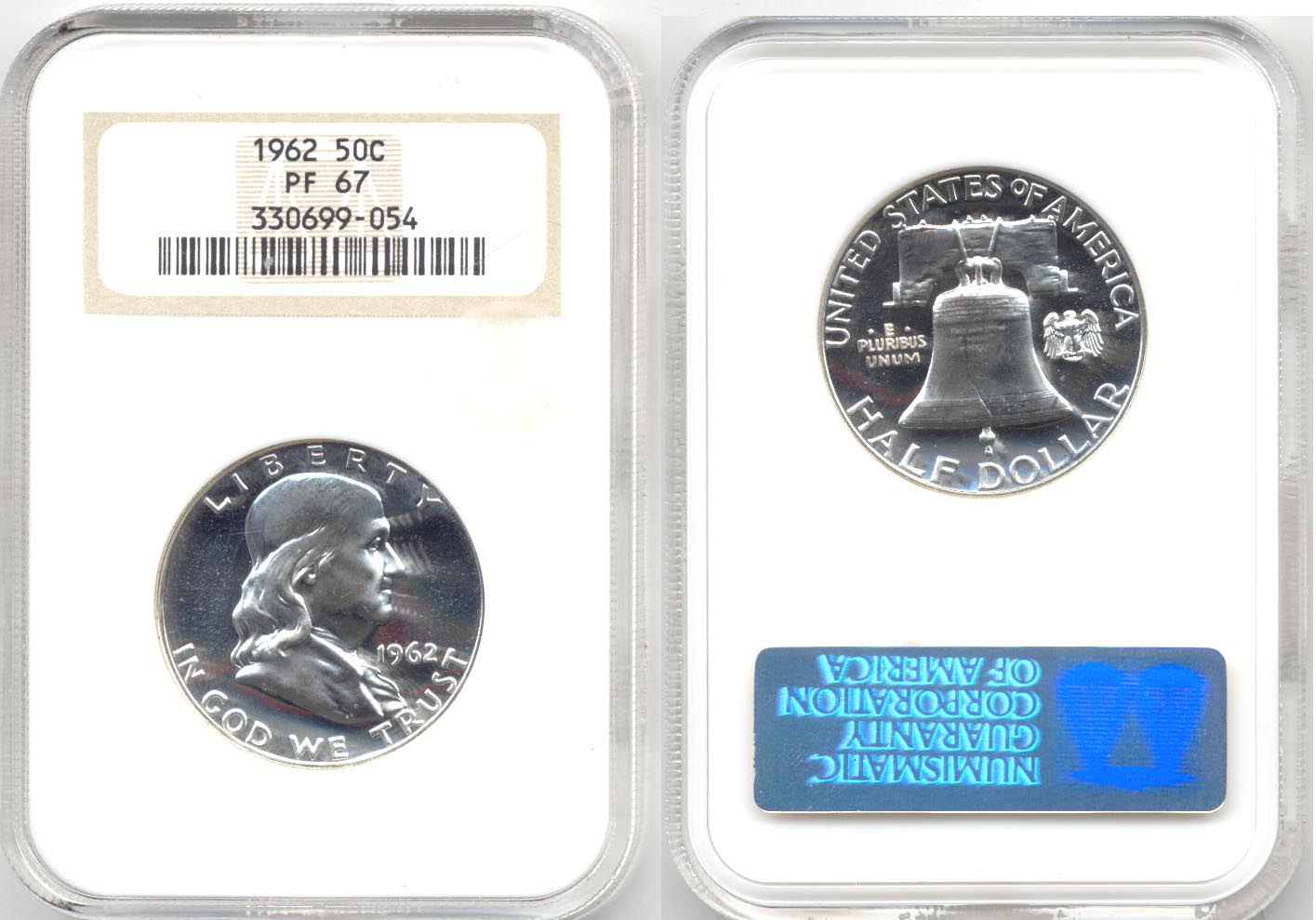 1962 Franklin Half Dollar NGC Proof-67 b