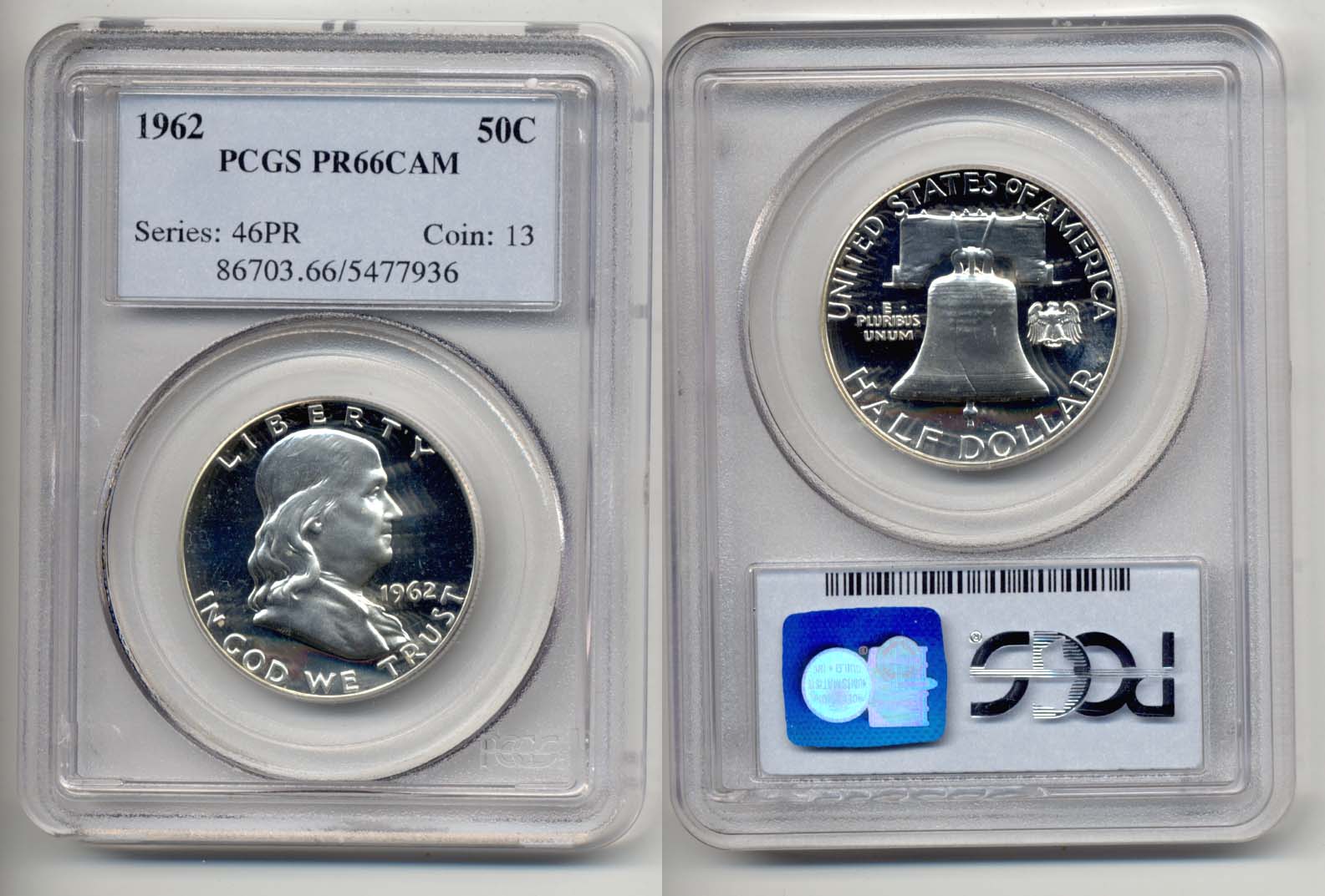 1962 Franklin Half Dollar PCGS Proof-66 Cameo