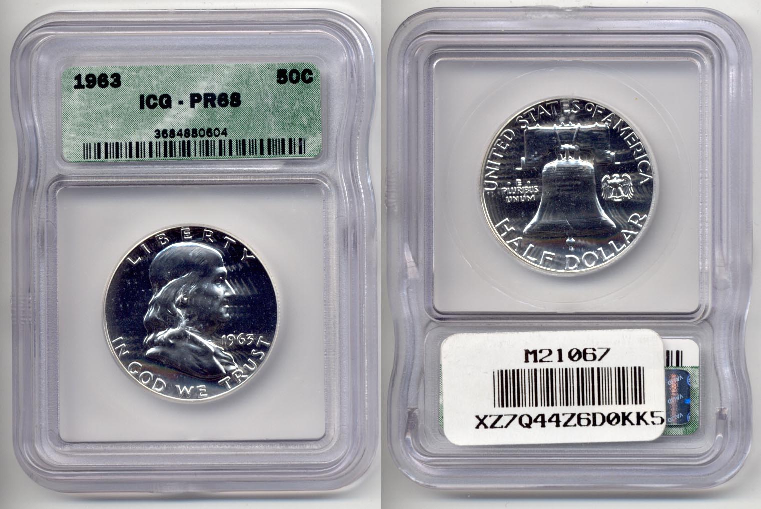 1963 Franklin Half Dollar ICG Proof-68