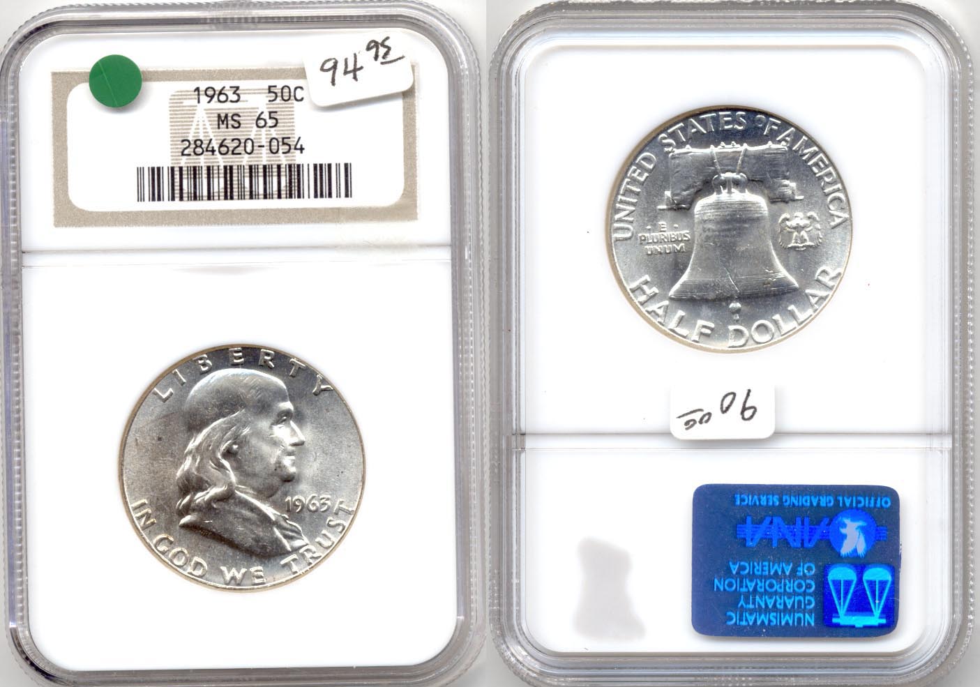 1963 Franklin Half Dollar NGC MS-65 a