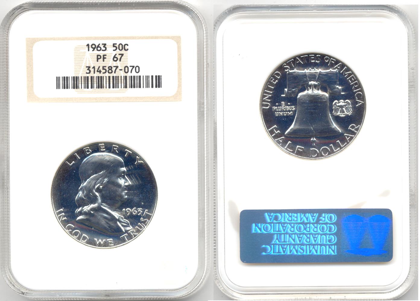 1963 Franklin Half Dollar NGC Proof-67 d