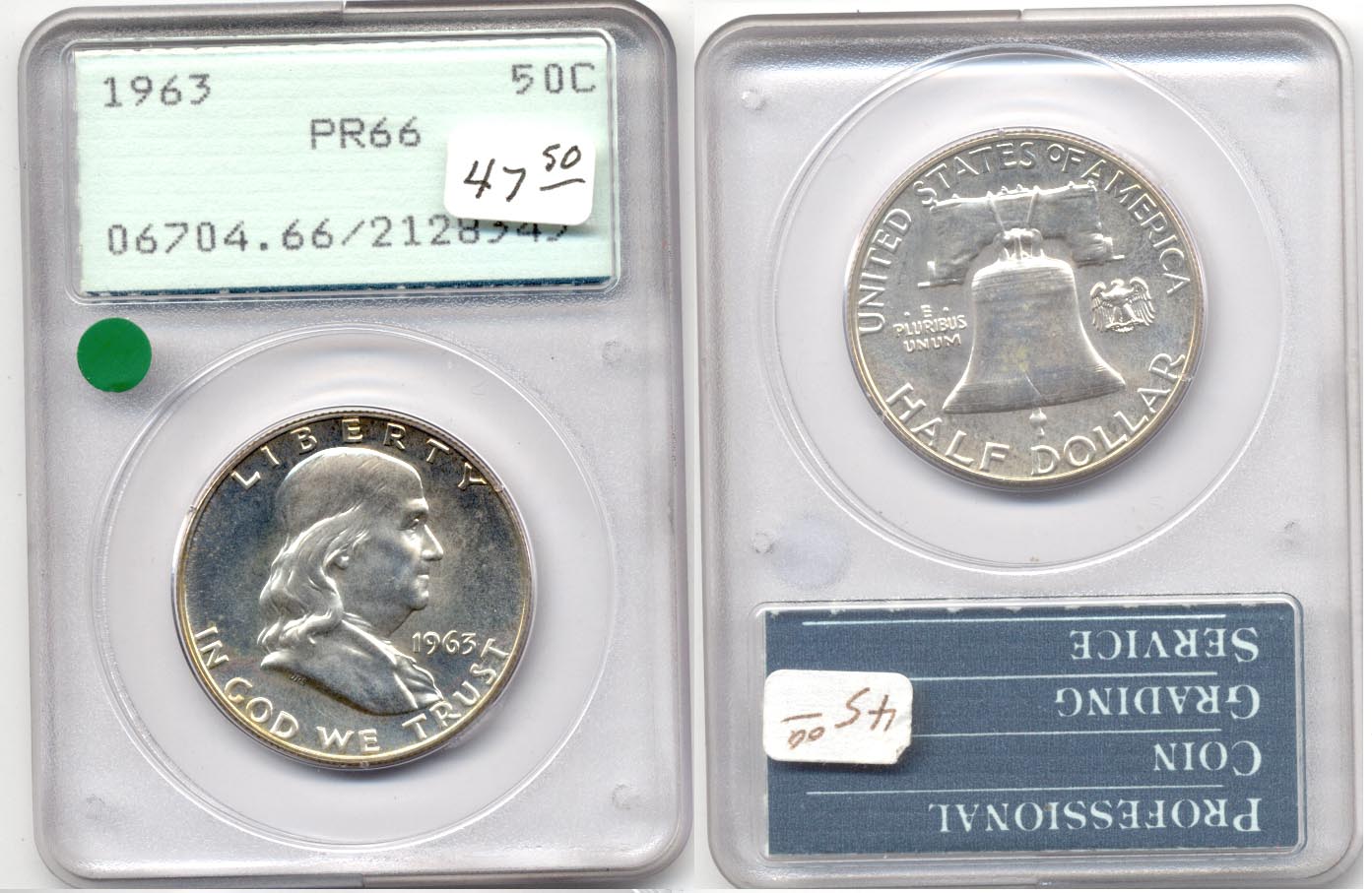 1963 Franklin Half Dollar PCGS Proof-66