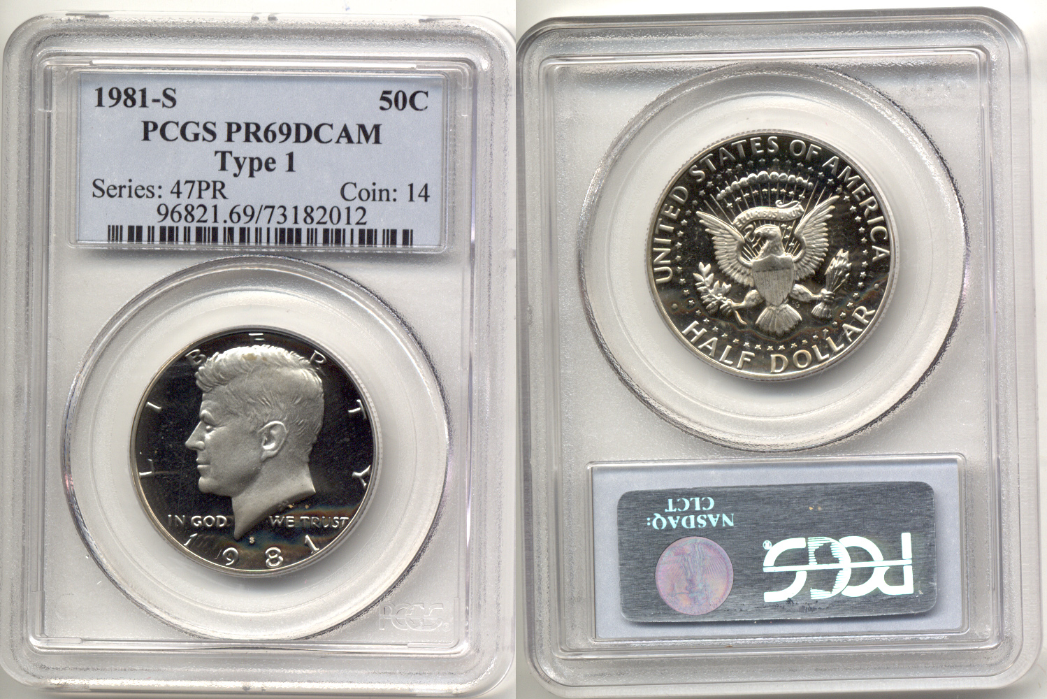 1981-S Type 1 Kennedy Half Dollar PCGS Proof-69 Deep Cameo b