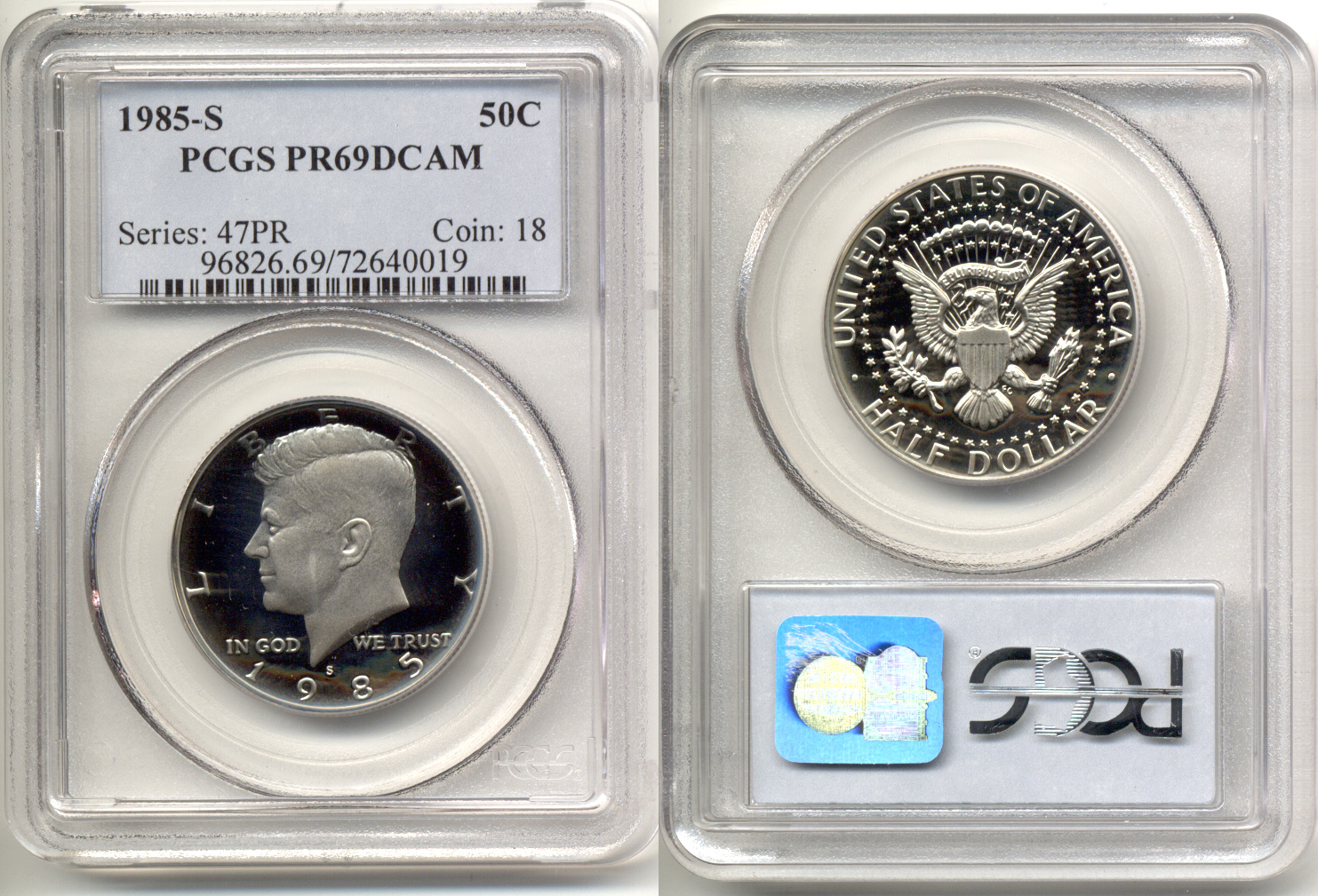 1985-S Kennedy Half Dollar PCGS Proof-69 Deep Cameo a