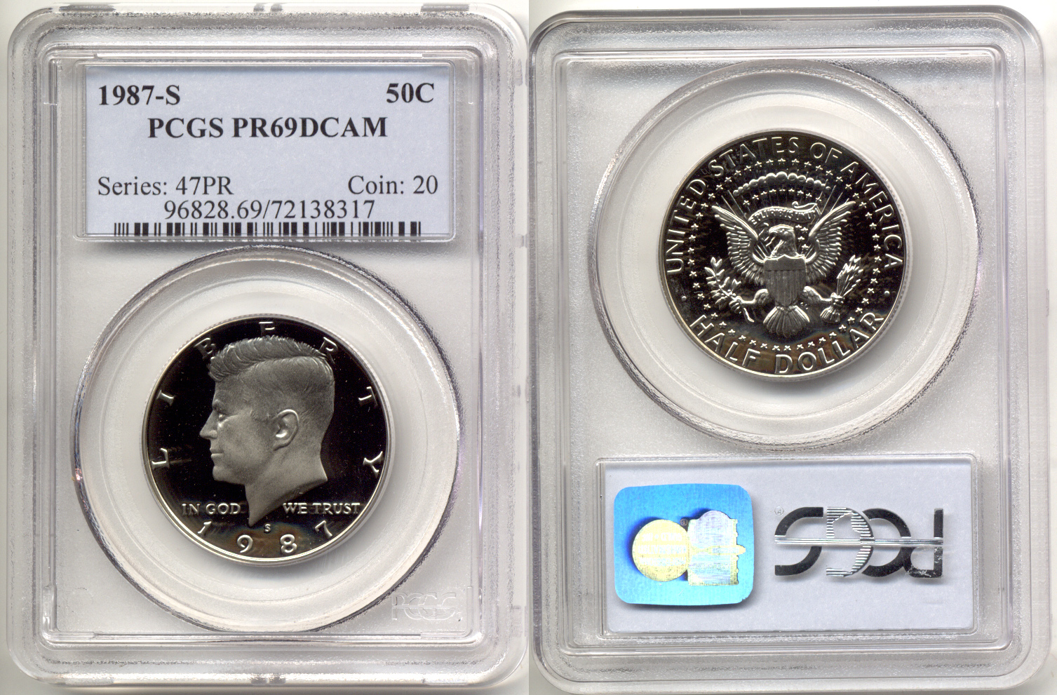 1987-S Kennedy Half Dollar PCGS Proof-69 Deep Cameo