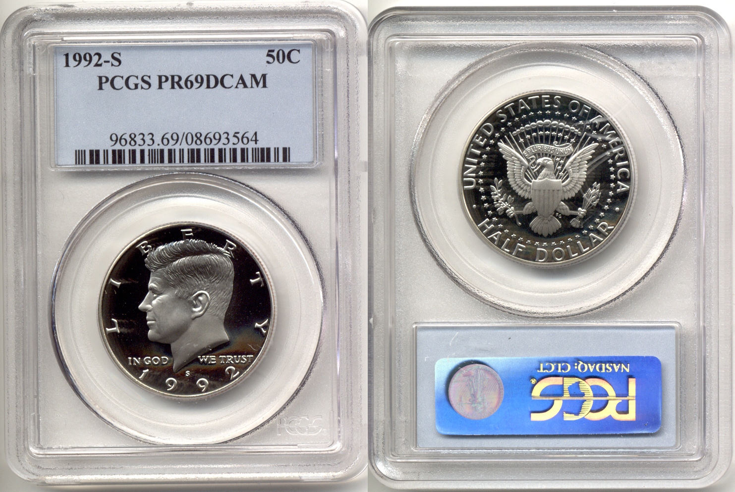 1992-S Clad Kennedy Half Dollar PCGS Proof-69 Deep Cameo