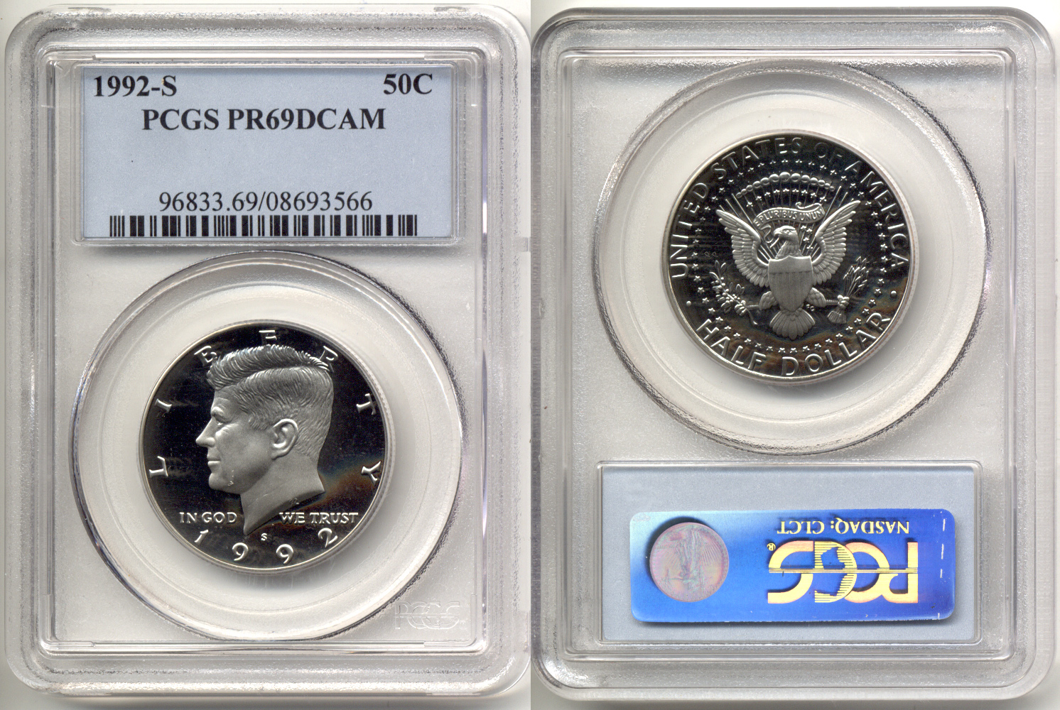 1992-S Clad Kennedy Half Dollar PCGS Proof-69 Deep Cameo b