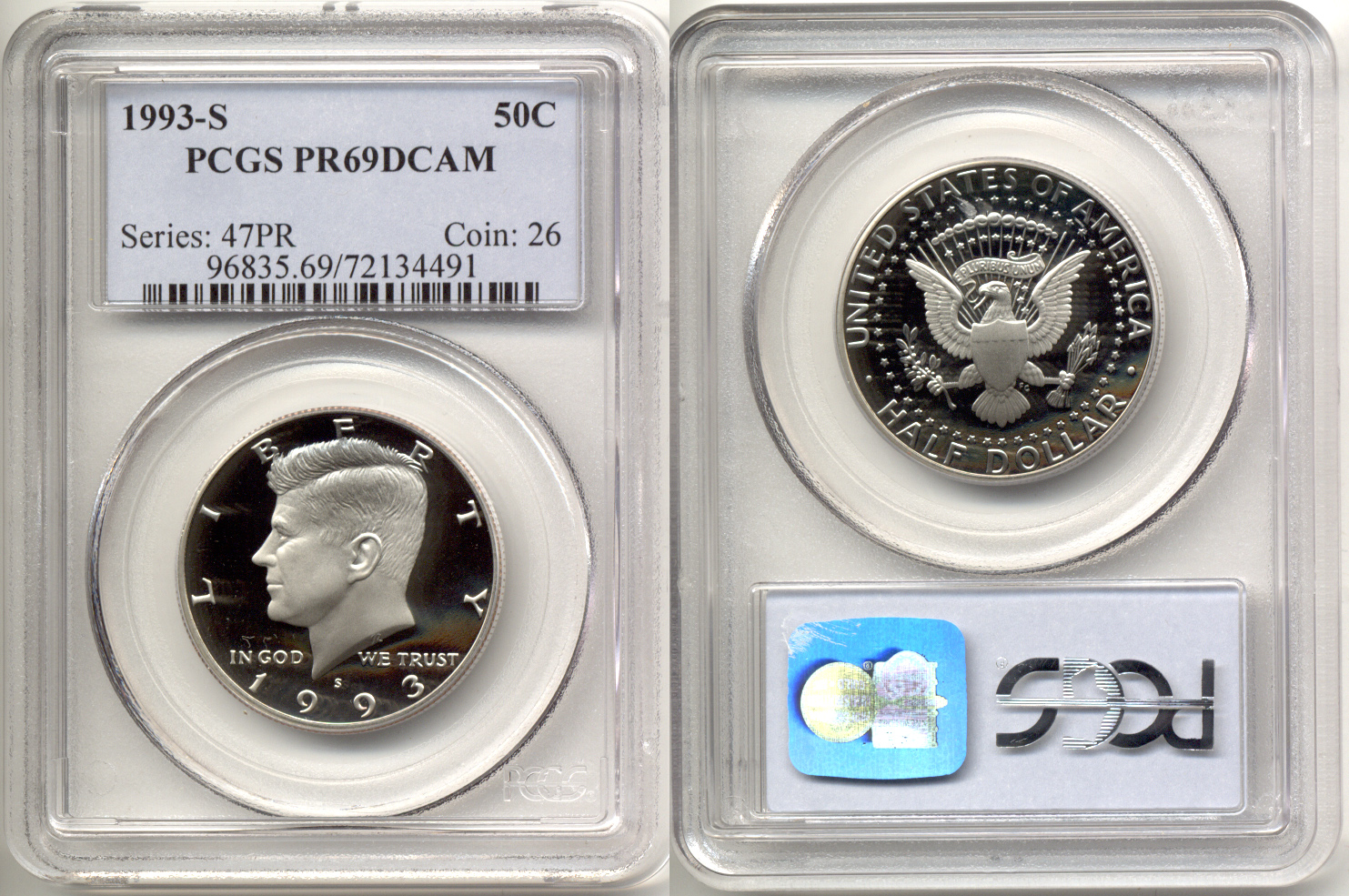 1993-S Clad Kennedy Half Dollar PCGS Proof-69 Deep Cameo a