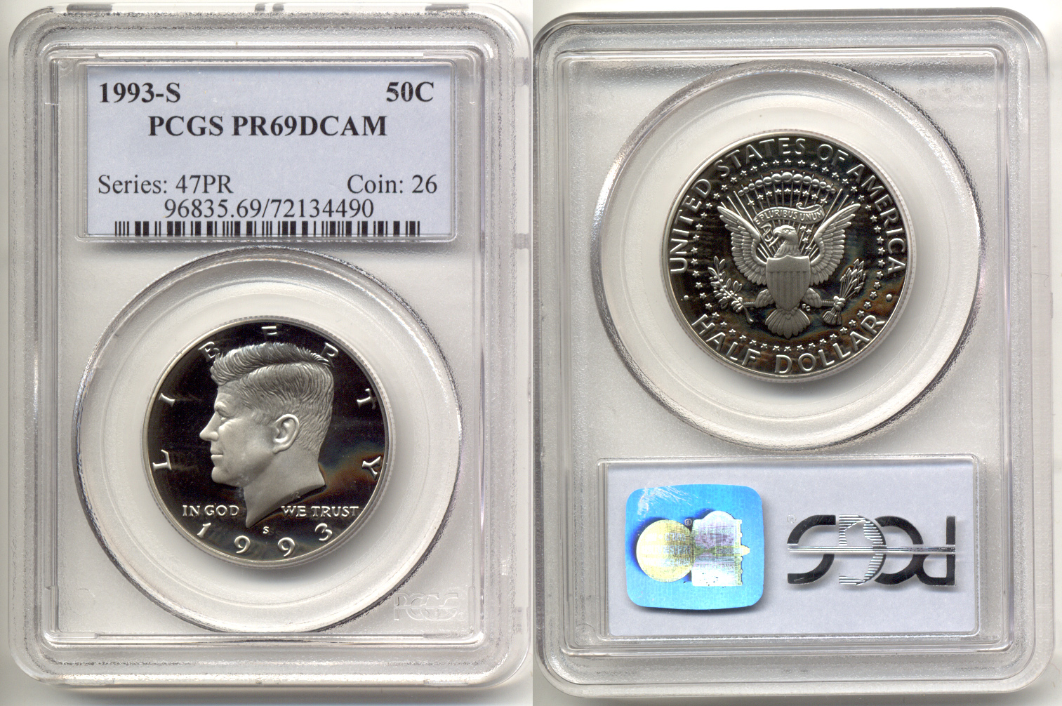 1993-S Clad Kennedy Half Dollar PCGS Proof-69 Deep Cameo b