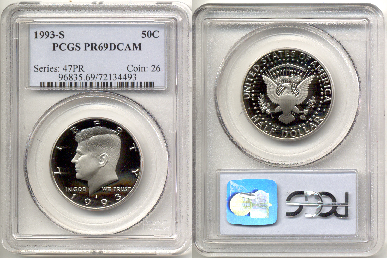 1993-S Clad Kennedy Half Dollar PCGS Proof-69 Deep Cameo d