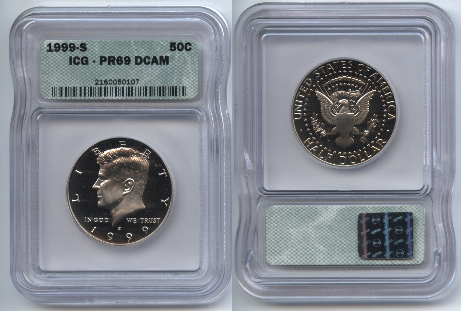1999-S Clad Kennedy Half Dollar ICG Proof-69 Deep Cameo #f