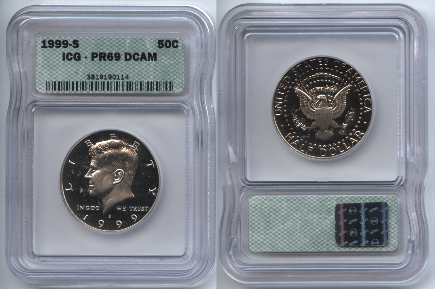 1999-S Clad Kennedy Half Dollar ICG Proof-69 Deep Cameo #h
