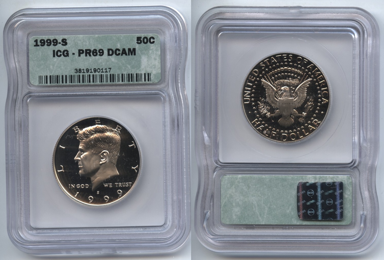 1999-S Clad Kennedy Half Dollar ICG Proof-69 Deep Cameo #j