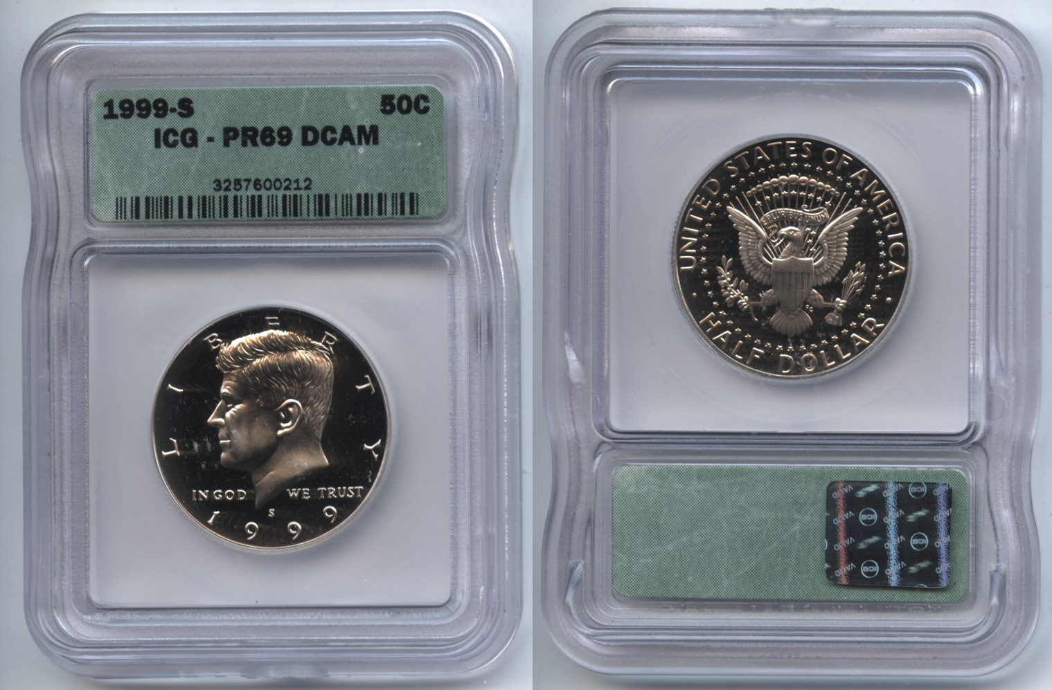 1999-S Clad Kennedy Half Dollar ICG Proof-69 Deep Cameo #l