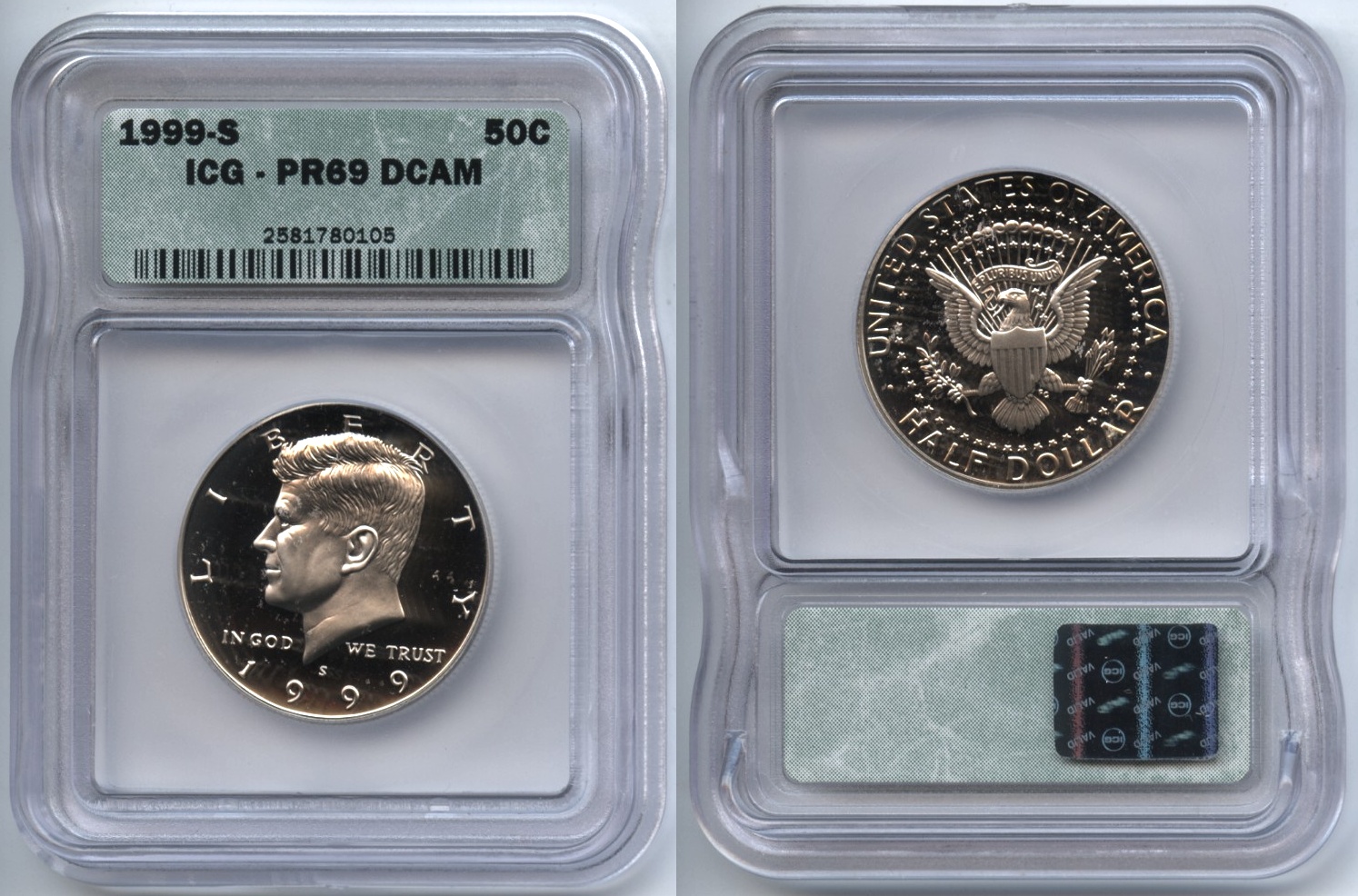 1999-S Clad Kennedy Half Dollar ICG Proof-69 Deep Cameo