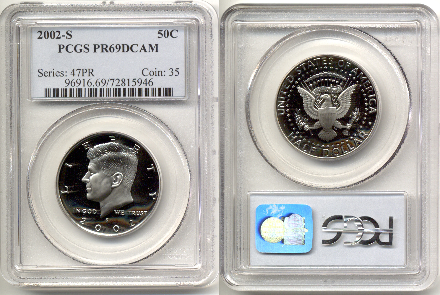 2002-S Clad Kennedy Half Dollar PCGS Proof-69 Deep Cameo a