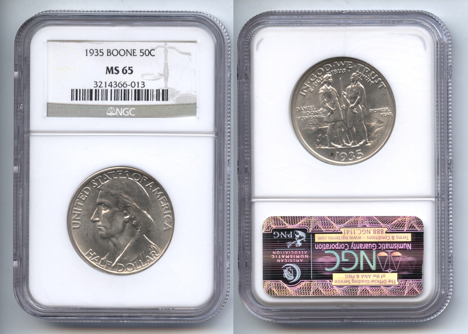 1935 Boone Commemorative Half Dollar NGC MS-65