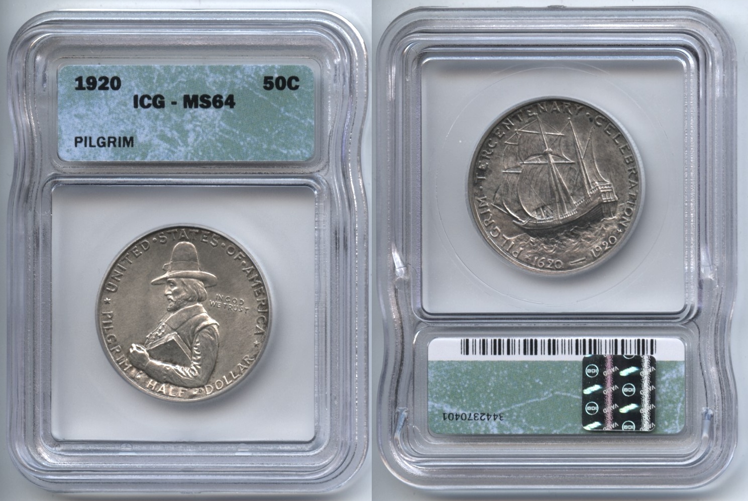 1920 Pilgrim Commemorative Half Dollar ICG MS-64 #a
