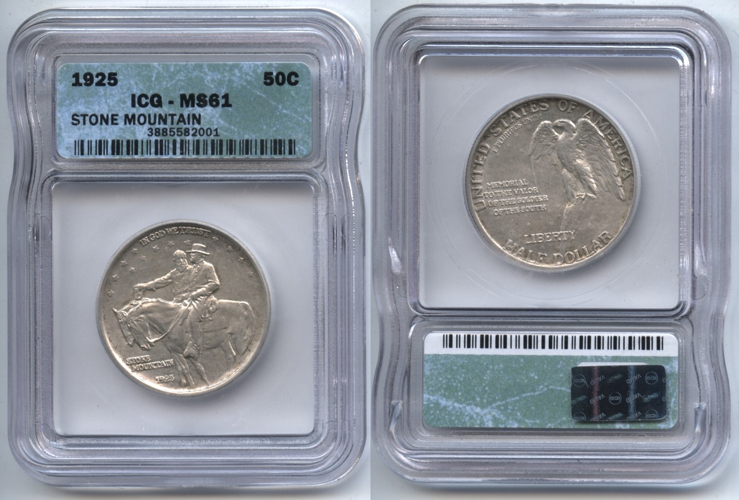 1925 Stone Mountain Commemorative Half Dollar ICG MS-61