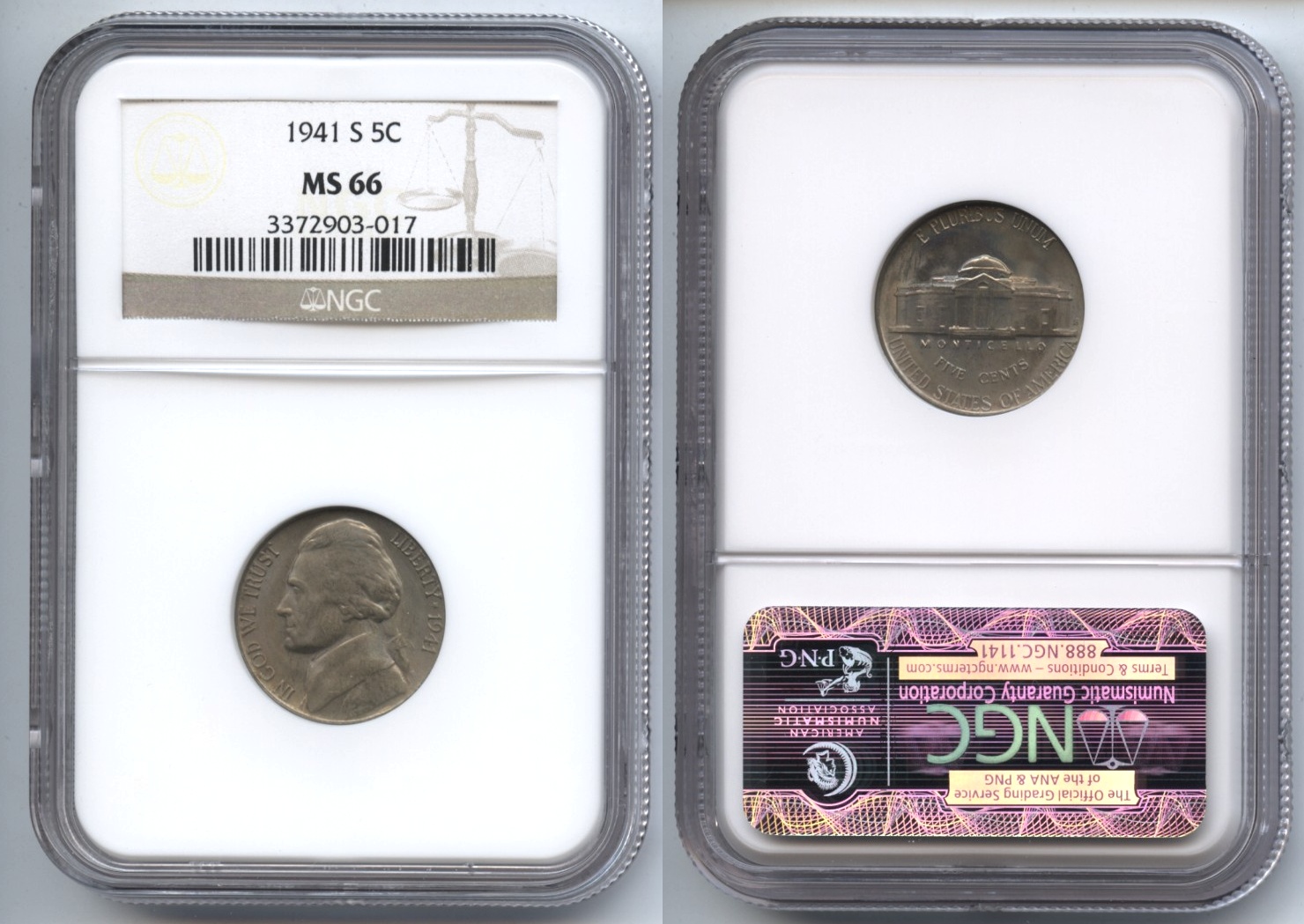 1941-S Jefferson Nickel NGC MS-66