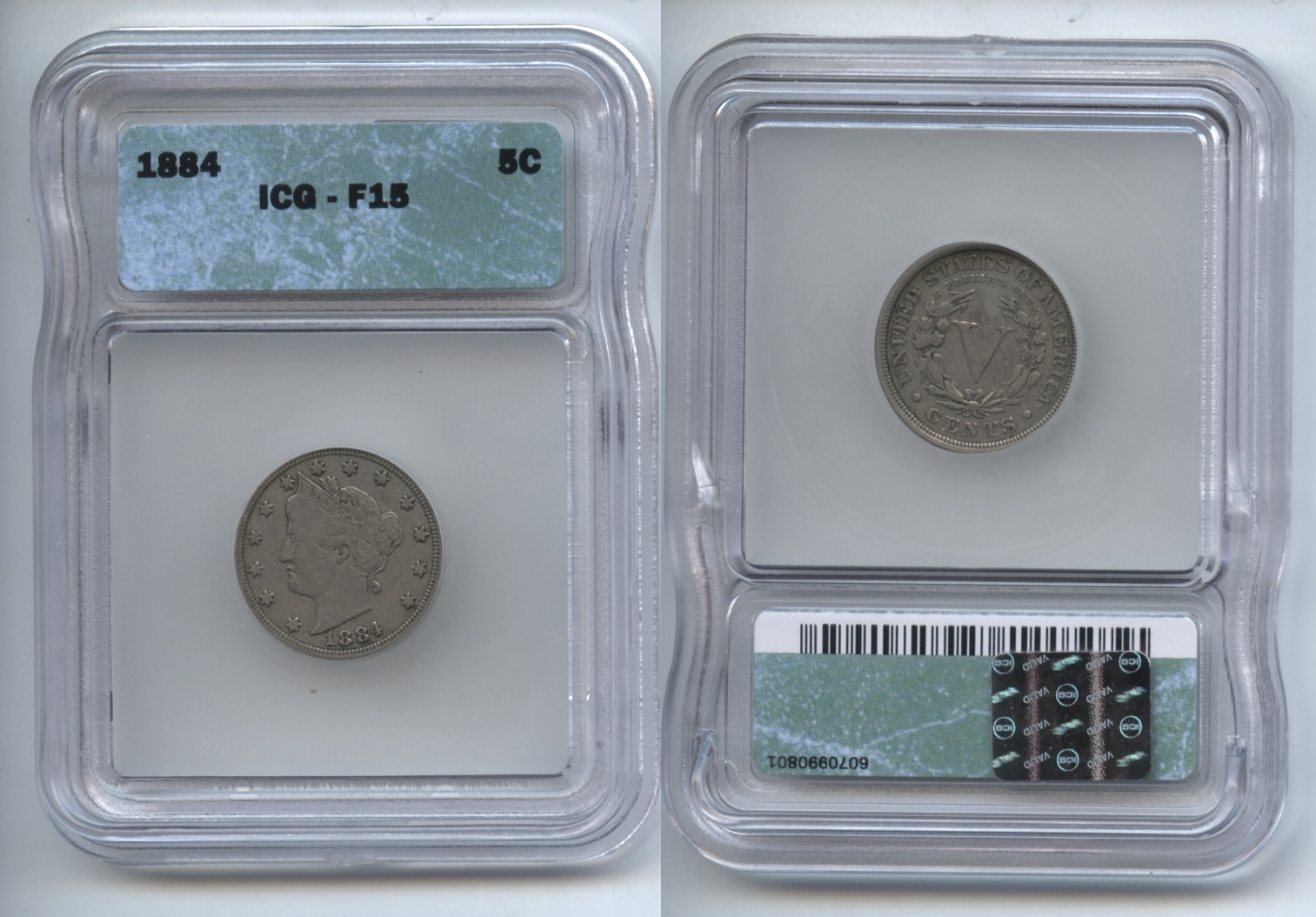 1884 Liberty Nickel ICG Fine-15