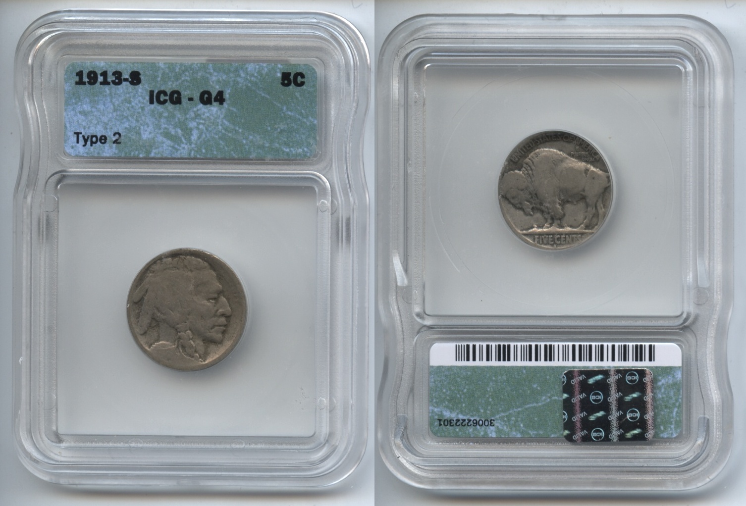 1913-S Type 2 Buffalo Nickel ICG Good-4