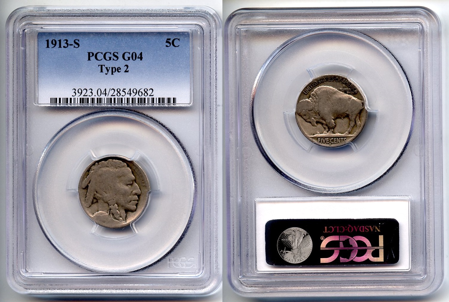 1913-S Type 2 Buffalo Nickel PCGS G-4