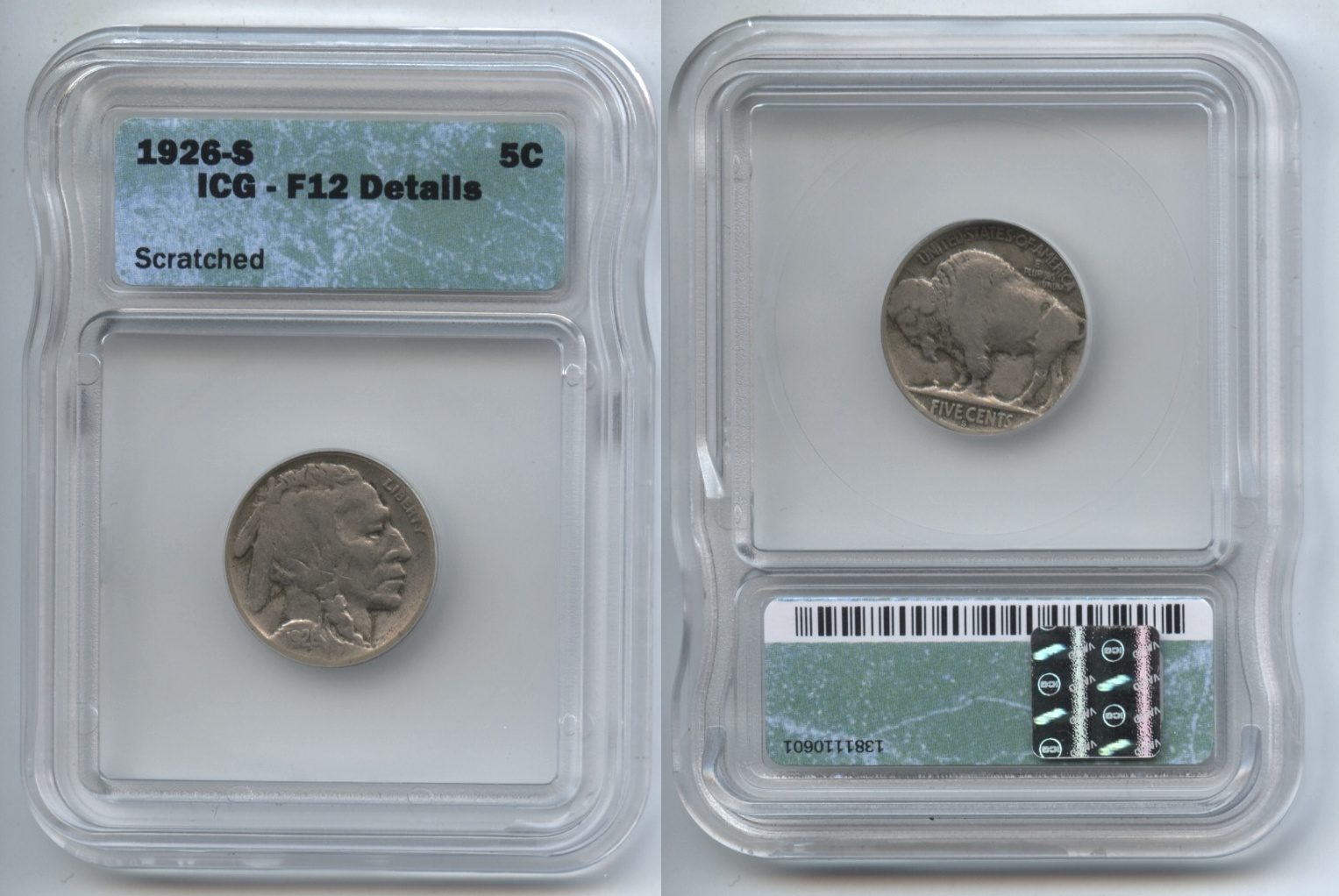 1926-S Buffalo Nickel ICG Fine-12 Details