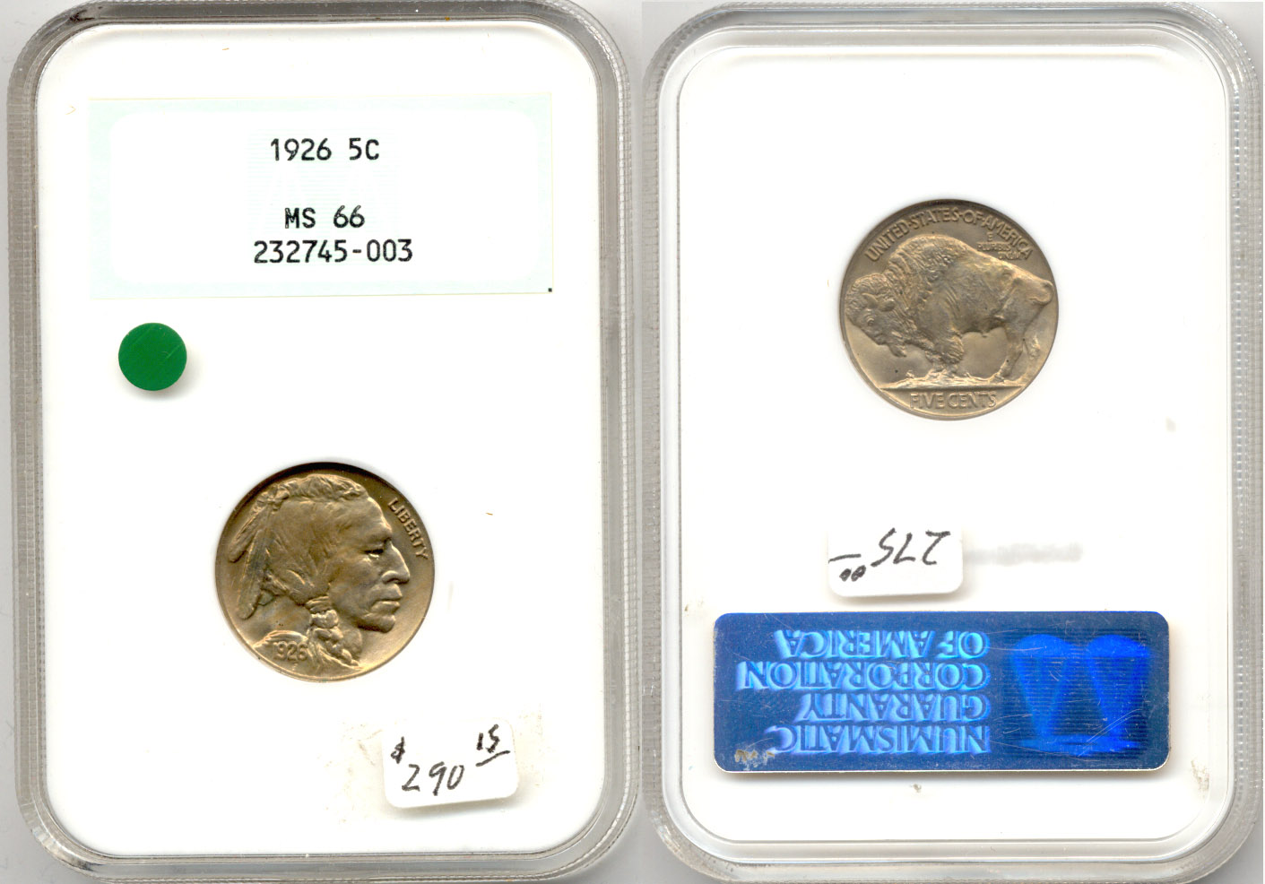 1926 Buffalo Nickel NGC MS-66