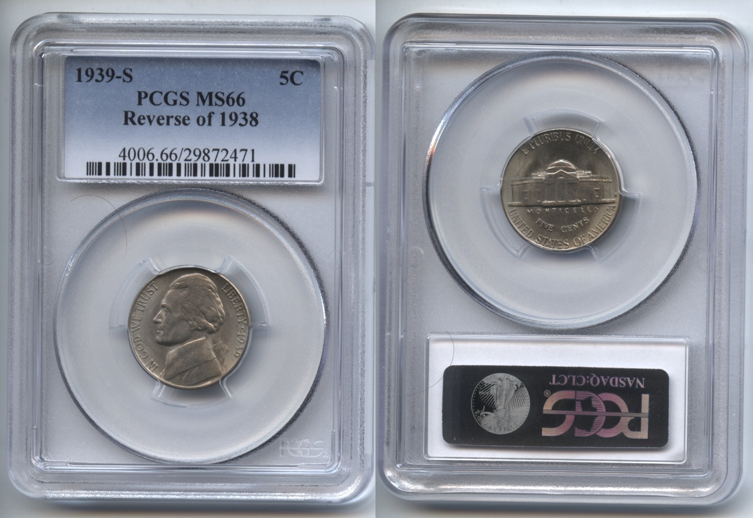 1939-S Jefferson Nickel PCGS MS-66