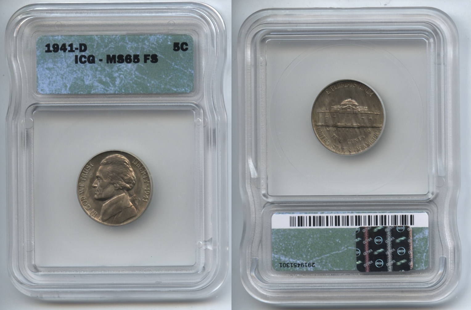 1941-D Jefferson Nickel ICG MS-65 Full Steps