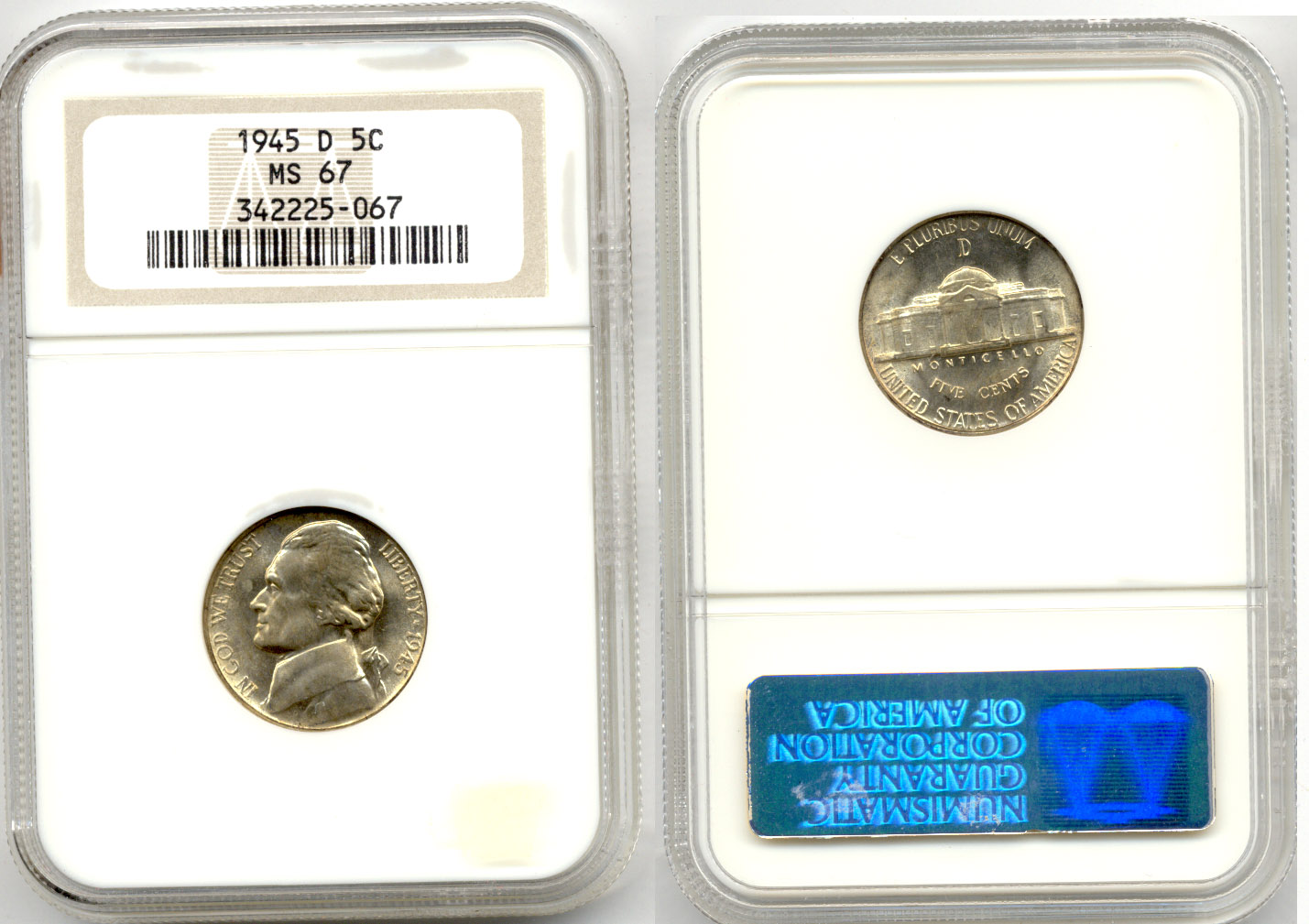 1945-D Jefferson Nickel NGC MS-67