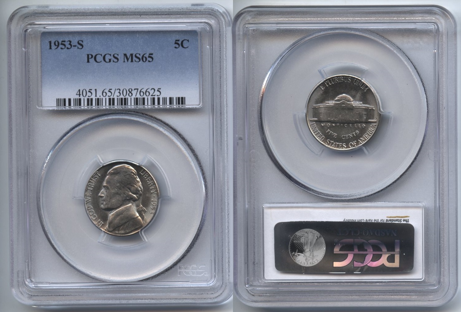1953-S Jefferson Nickel PCGS MS-65