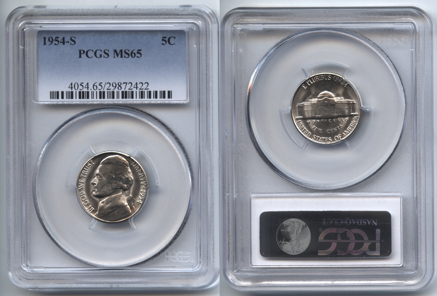 1954-S Jefferson Nickel PCGS MS-65 #a
